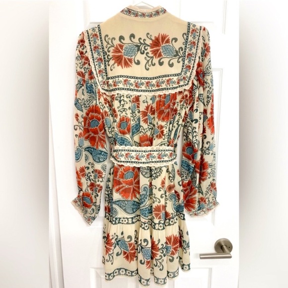 NWT - FARM Rio Button Down Long Sleeve Dress w/ Waist Tie - Picture 4 of 7